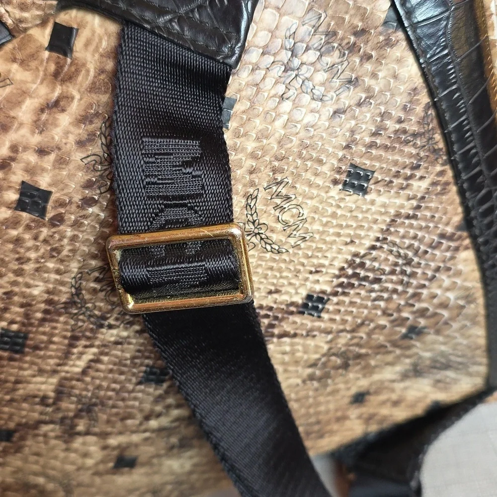 MCM Snakeskin Studded Backpack - Picture 10 of 11